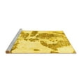 thumbnail image 2 of Ahgly Company Machine Washable Indoor Round Abstract Yellow Modern Area Rugs, 4' Round, 2 of 4