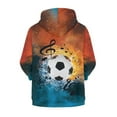 thumbnail image 2 of Uourmeti Music Note Soccer Ball Kids Zip Up Hoodie with Pockets Long Sleeve Soft Comfy Casual Outerwear for School Travel ​​Size 14-16​​, 2 of 6