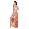 thumbnail image 3 of FORMRS Womens Beach Sarong Semi-Sheer Bikini Wrap Skirt Swimsuit Cover-ups, Orange Abstract Floral, 3 of 7
