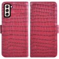 thumbnail image 6 of Compatible with Samsung Galaxy S21 Plus Glaxay S21+ 5G Wallet Case with Tempered Glass Screen Protector and Flip Card Holder Cell Phone Cover for Gaxaly S21+5G S21plus 21S + S 21 21+ G5 Red, 6 of 13