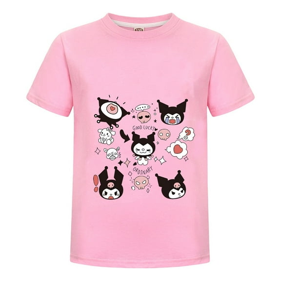 Kuromi Girls T-Shirt Cute Character Kids Casual Summer Top Whimsical Graphic Tee Birthday Gift