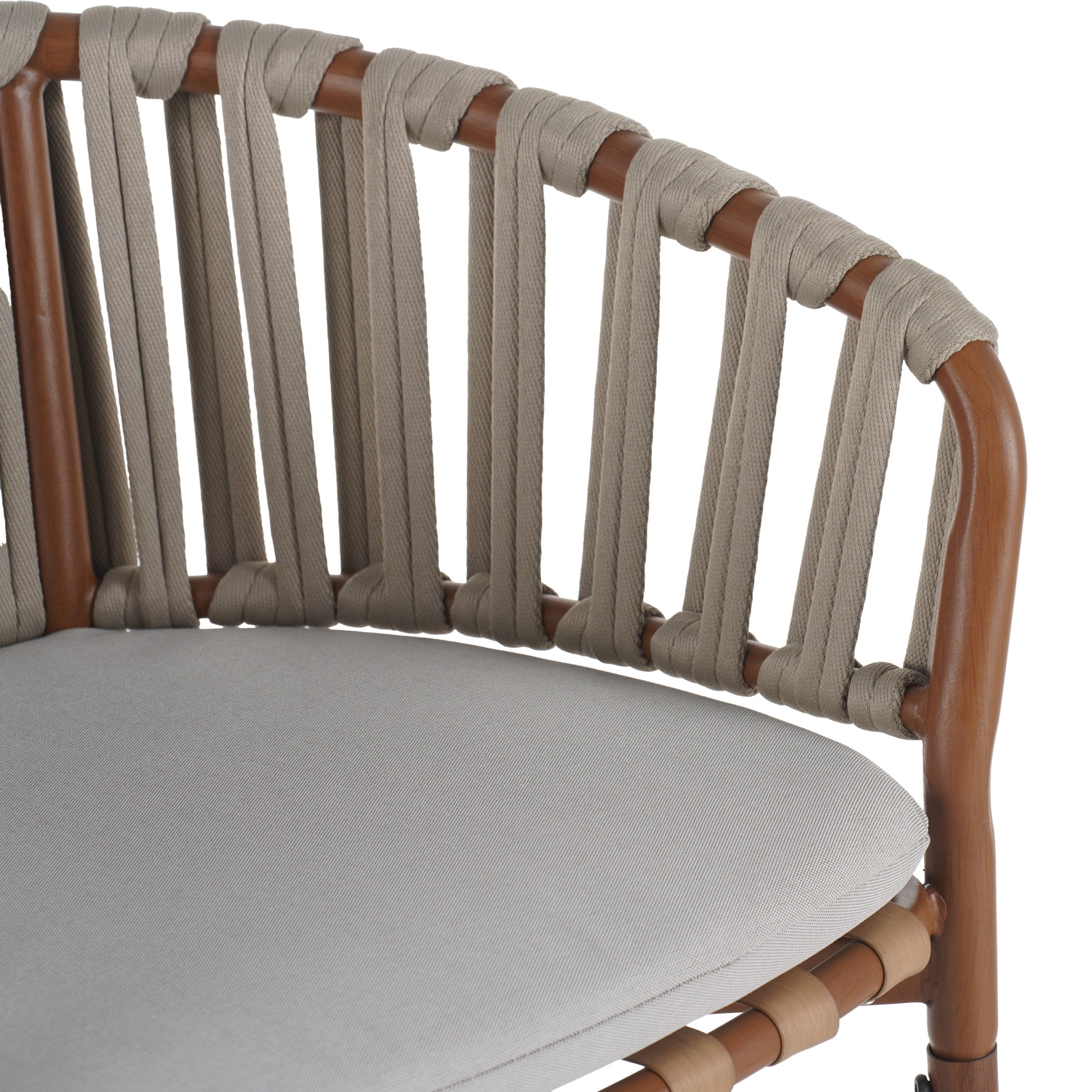 Christopher Knight Home Bohemian Rattan Outdoor Barstools with Fan-Shaped Backrest, Beige Cushions, Set of 4