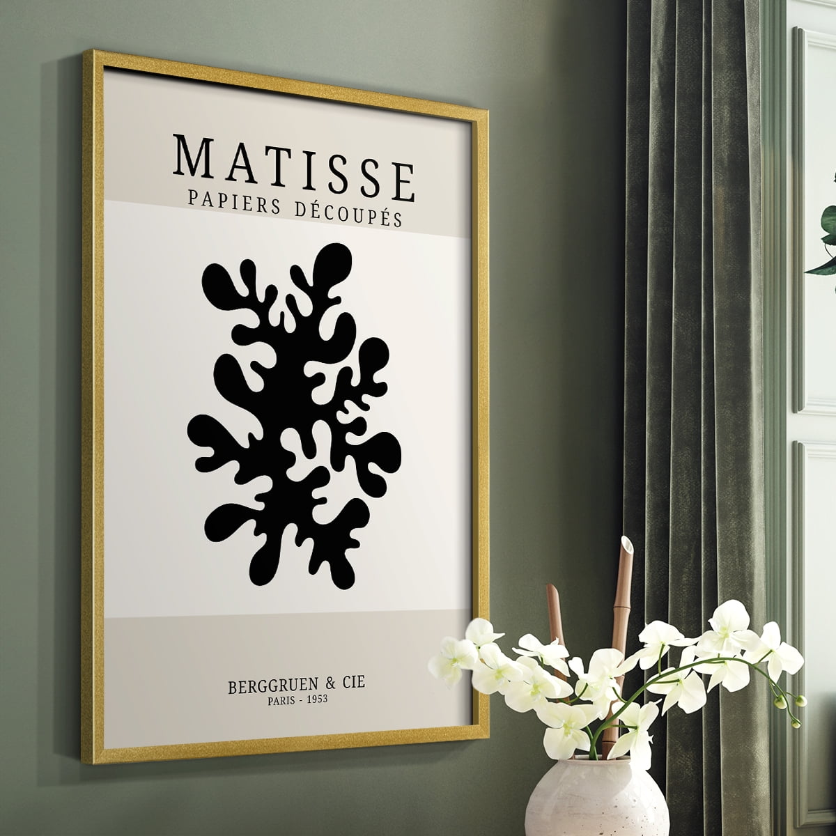 Matisse CDXV in Gold Solid Wood Framed Print No Nail Hanging