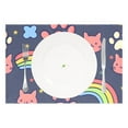 thumbnail image 2 of Ryvnso Placemats Set of 4 Rainbow Cat Paw Print Dining Mats Heat-Resistant Non-Slip Washable Table Mat, 2 of 8