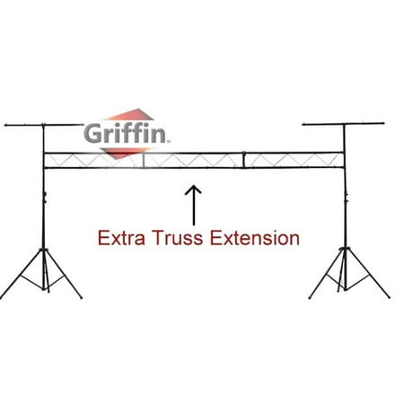 DJ Light Truss Stand System by Griffin|I-Beam Trussing Equipment Set|Hanging Mount Lighting Package for Music Gear, PA Speakers, Can Lights|T-Bar and Extra Truss Extension for Audio Stage Performance