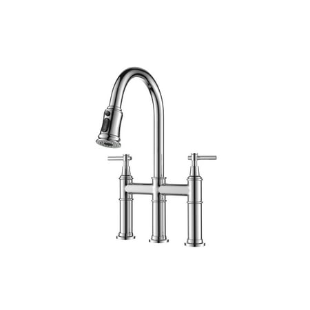 

Henmomu Transition bridge kitchen faucet with pull-down nozzle Faucet Water Filters