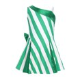 thumbnail image 3 of YiZYiF Girls Candy Cane Striped Christmas Party Dance Dress One Shoulder Sequin Elf Flared Dresses Green 16, 3 of 6