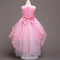 thumbnail image 7 of Girls Round Neck Sleeveless Princess Dress, Flower Girl Wedding Gown with Beaded Tulle Puffy Skirt, Junior Bridesmaid Party Dress for Birthday and Pageant, Age 3-14Y Pink 170, 7 of 7
