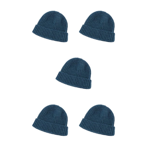 Minnieouse Gorros Gorros de punto de invierno Lana Lindo Cuff Hat Pullover Hip Hop Ropa fría a prueba de viento Regalos para esquiar azul Type2 NO2