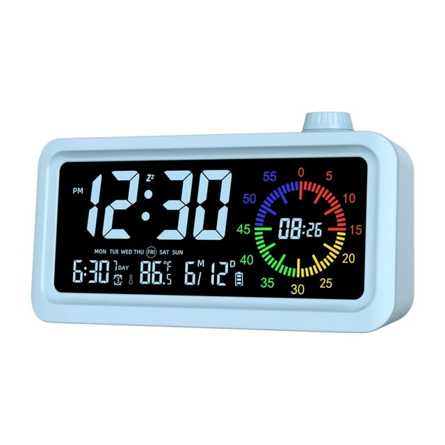 Digital Electronic Timer with LCD Color Screen, Visual Countdown Clock 12/24H Switch, Silent Desktop Alarm for Kitchen Study Office