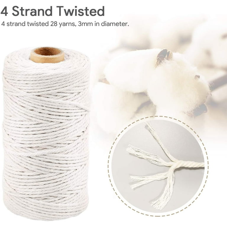 Natural Craft Macrame Cotton String Artisan Thread Double Twisted