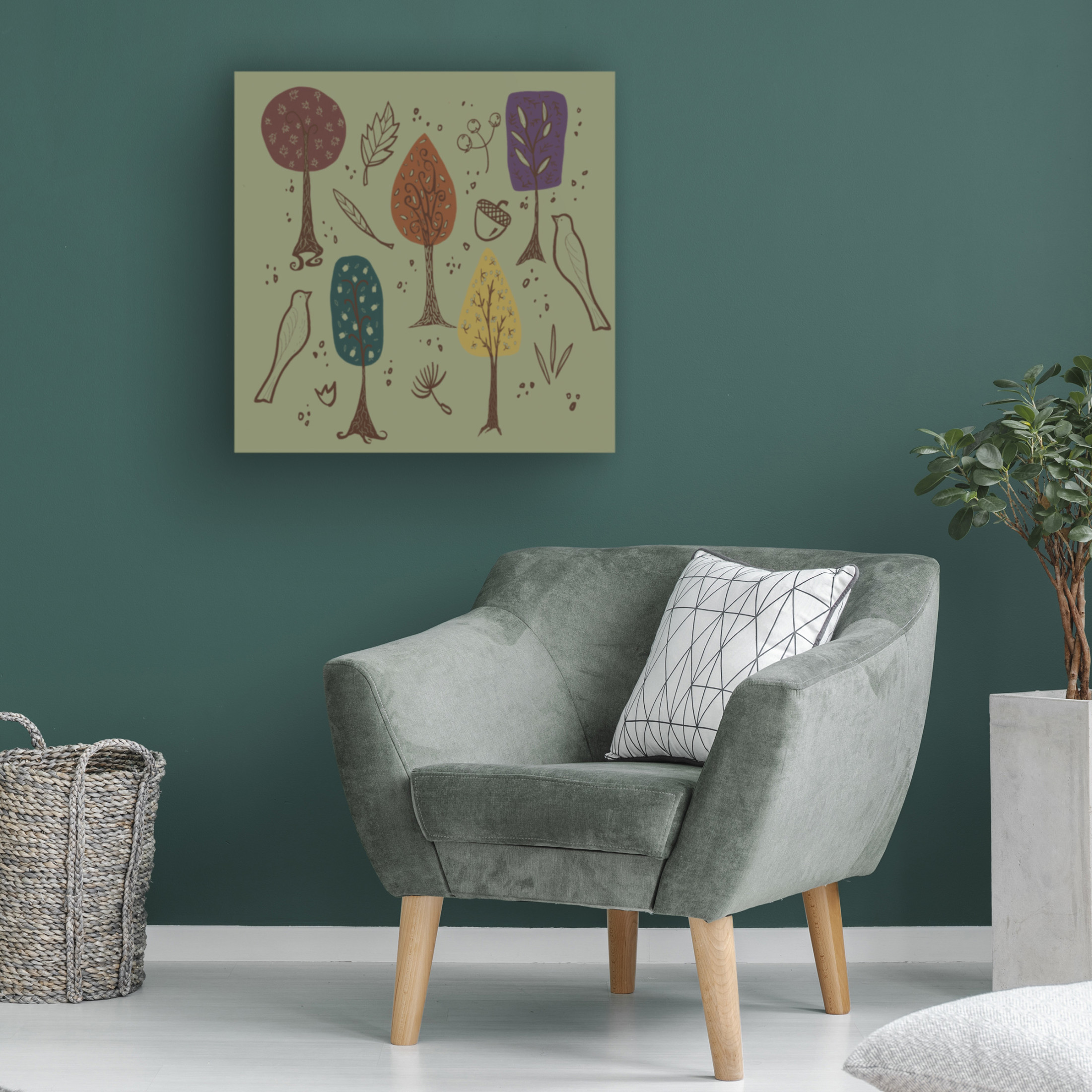 Canvas Wall Art - Christine Rotolo 'Autumn Green' Wall Art for Living Room, Bedroom, or Office Décor by Trademark Fine Art - 18 x 18 Inches