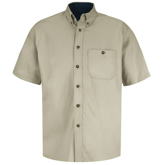 Red Kap Men's Short Sleeve Cotton Contrast Dress Shirt