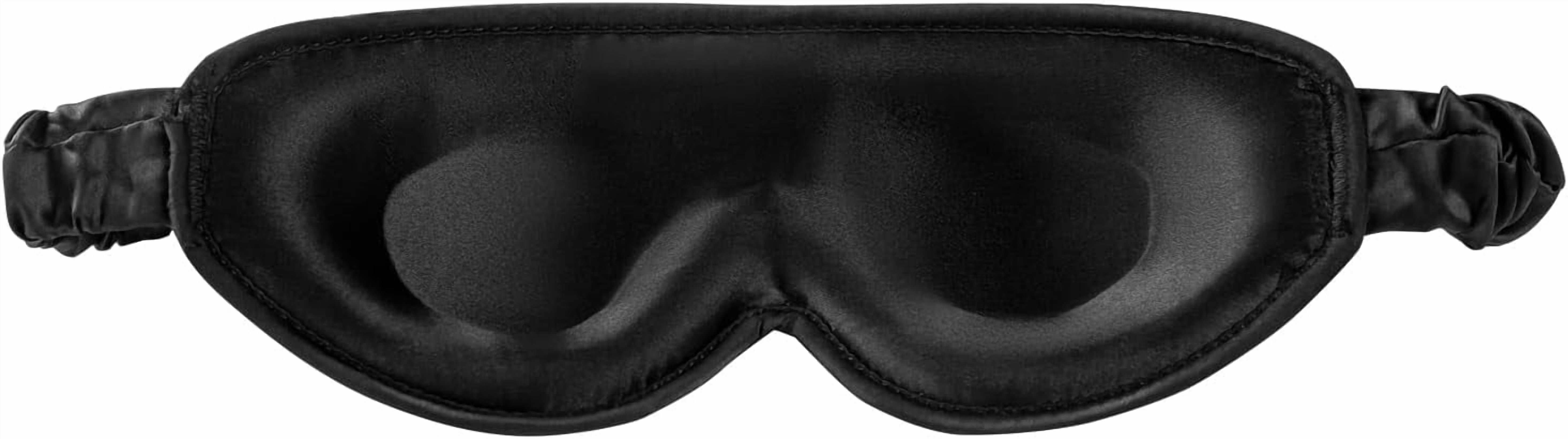 Upgraded Silk Eye Mask with Deep Contour Molded Cups for Beauty Sleep & Lashes Extensions, Zero Pressure Sleeping Eye Cover with Gift Box