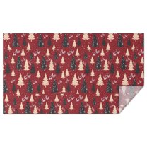 Red Christmas Tree Pattern Rectangle Tablecloth 60"x102",Waterproof Polyester Rectangle Table Cloth, Wipeable Spillproof Polyester Tablecloth for Dining, Camping, Indoor and Outdoor