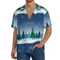 thumbnail image 3 of KLL Christmas Trees Print Men's Shirt Short Sleeve Button Down Summer Cuba Beach Shirts- Medium, 3 of 7