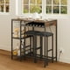 thumbnail image 2 of Mueble Bar con Mesa Alta y 2 Bancos Conexiones trifasica– Porta Botellas y Porta Copas, Estructura Metálica Estilo Industrial para Cocina Comedor, 2 of 7