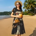 thumbnail image 4 of Naloa Modern Funny Duck Print Womens Summer A-Line Dress with Pockets,Short Sleeve Dresses,Flowy Beach Swing Dress for Vacation Travel, 4 of 6