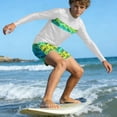thumbnail image 6 of ITSAME Boys Rash Guard Swimwear 2-Piece Quick-Dry Long Sleeve Tops and Swim Trunks Summer Beach Swimsuit White Size 11-12, 6 of 7