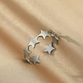 thumbnail image 4 of Small Star Adjustable Ring For Women Vintage Jewelry Stainless Steel Five Point Star Geometric Elegant Classic, 4 of 7