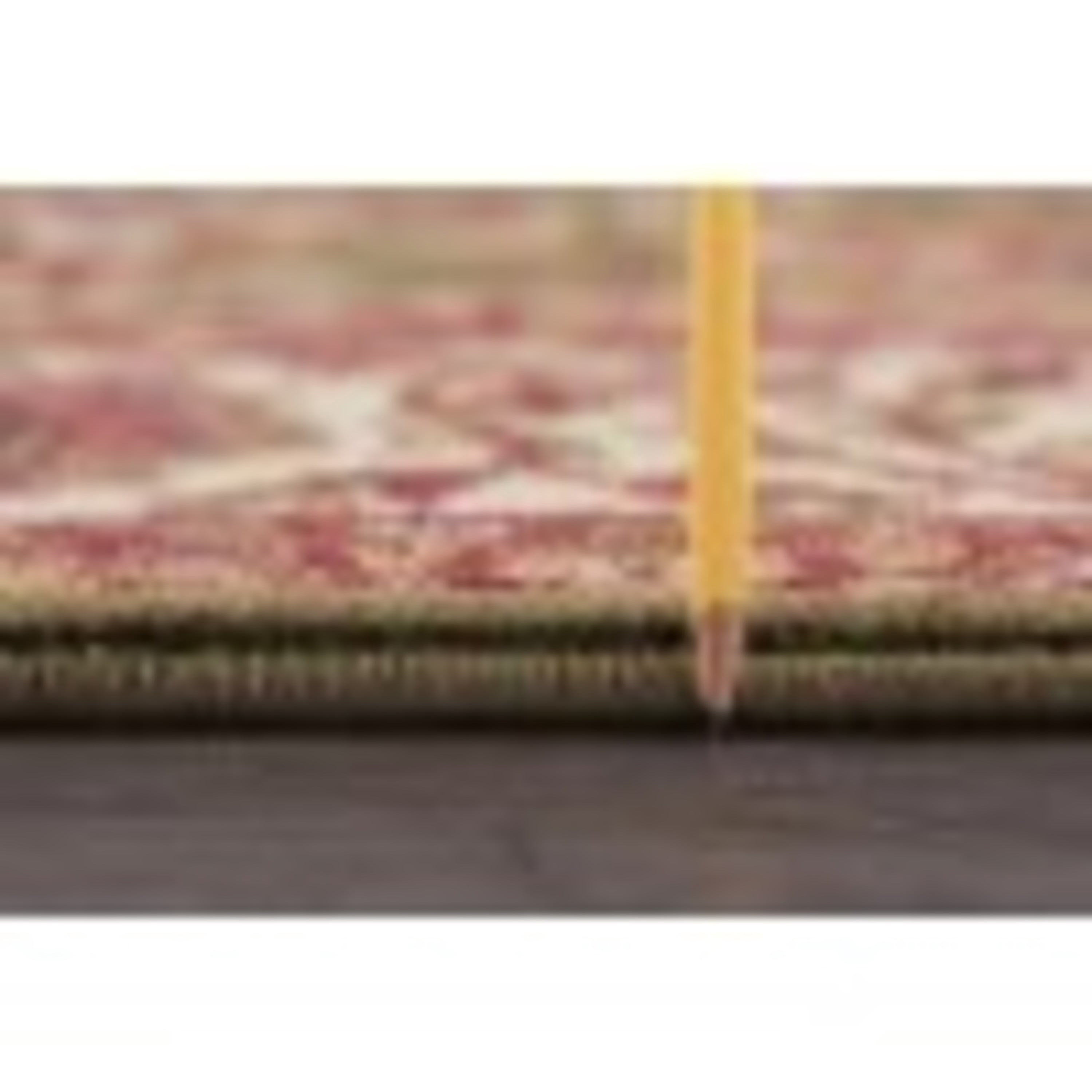 Sensation Traditional 5' Octagon Green and Beige Polypropylene Indoor Area Rug