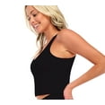 thumbnail image 4 of Workout Sets for Women 2 Piece Seamless Ribbed Crop Tank High Waist Shorts Yoga Outfits (Medium, Black), 4 of 7