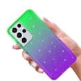 thumbnail image 3 of Samsung Galaxy S21 Plus 5G Case, Rosebono Hybrid Bling Glitter Sparkle Green Purple Gradient Transparent Fashion Cute Colorful TPU Skin Cover Case for Samsung Galaxy S21 Plus 5G, 3 of 4