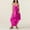 Hot Pink, variant on Women Halter V Neck Ruffle Maxi Dress Fashion Boho Tiered Flowy Long Dresses Summer Beach Outfits