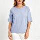 thumbnail image 5 of Neewe Women's Summer Casual Crewneck Half Sleeve T-Shirts Plain Loose Fit Cotton Linen Basic Tops Tees Blouses, 5 of 8