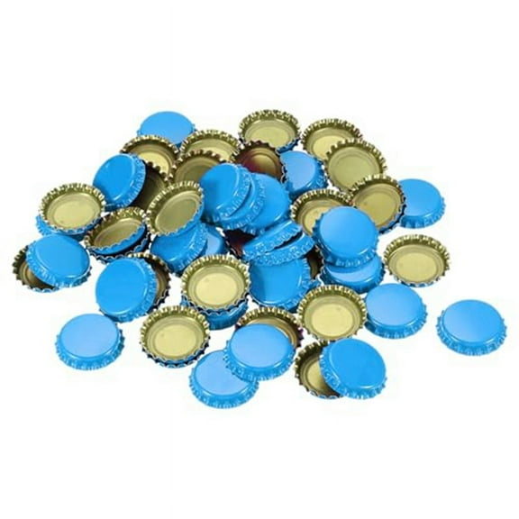 160 PCS Bottle Caps for Crafts, 1 Inch Decorative Metal Beer Bottle Caps Bulk Flattened Charm for DIY Craft -Blue