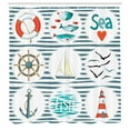 thumbnail image 3 of Ambesonne Nautical Shower Curtain, Marine Collage, 69"Wx84"L, White Red Blue, 3 of 5