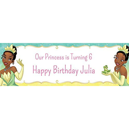 Party City Custom The Princess and The Frog Tiana Horizontal Banner, Personalized Birthday Party Supplies, Decorations, 24? x 72?