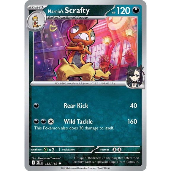 Pokemon Destined Rivals Uncommon Marnie's Scrafty #133