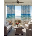 thumbnail image 6 of Summer Beach Blackout Curtains for Bedroom Living Room Darkening Curtains 90 Inch Coastal Starfish Seashells Ocean Blue Sky Black Out Window Curtain Privacy Window Treatment Grommet Drapes 52"x90"x2, 6 of 9