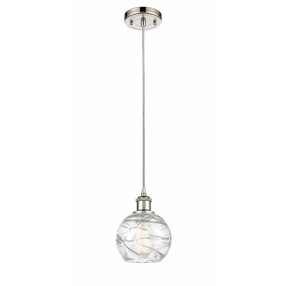 Innovations 516-1P-PN-G1213-6-LED Small Deco Swirl 1 Light Mini Pendant part of the Ballston Collection, Polished Nickel