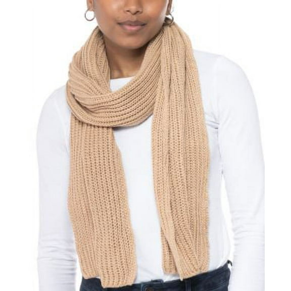 Style & Co Women's Solid Ribbed Muffler Scarf Camel One Size