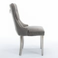 thumbnail image 2 of Set of 6 Velvet Fabric Dining Chairs Luxury Tufted Back with Nailed Trim and Back Ring Pull Home Kitchen Dining Room Chairs Armless Accent Side Chairs Solid Steel Legs(with Steel Leg), 2 of 7