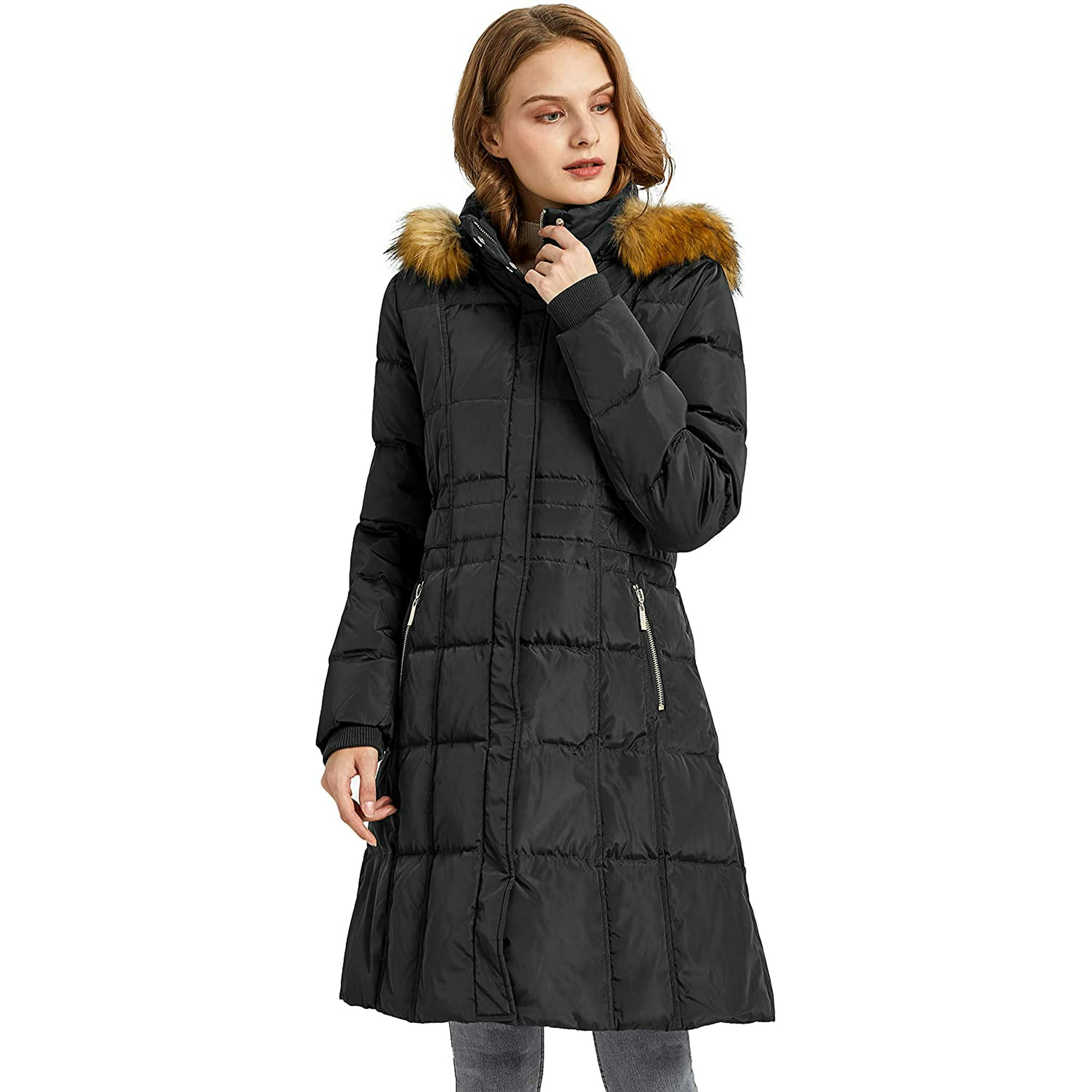Women's Puffer Down Coat Winter Jacket with Faux Fur Trim Hood | Walmart  Canada
