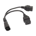 thumbnail image 1 of IEC320 C14 To Dual C19 Power Cord, 12.6in Y Splitter Power Cable Plug And Play PVC Shell Heat   For Speaker For Desk Lamp, 1 of 8
