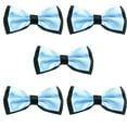 thumbnail image 1 of Mens Blue and Black Pre-Tied Wedding Bow Tie Sets, 1 of 6