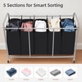 thumbnail image 5 of 5-Section Rolling Laundry Sorter with Wheels, Large Capacity Laundry Hamper Cart with Removable Bags and Metal Frame for Laundry Room, Bedroom and Dorm, 5 of 9