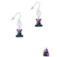 thumbnail image 2 of Delight Jewelry Resin Purple Panda Bear Silvertone Leaf French Earrings, 2 of 5