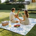 thumbnail image 4 of Teal Blue Snowflakes Outdoor Rug for Patio/Deck/Porch, Non-Slip Large Area Rug 3 x 5 Ft, Christmas Snowflake Winter Holiday Indoor Outdoor Rugs Washable Area Rugs, Camping Rug Carpet Runner, 4 of 8