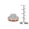 thumbnail image 5 of SuperJeweler 4 1/2 Carat Princess Shape Halo Diamond Bridal Set in 14 Karat Rose Gold For Women, 5 of 6