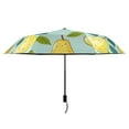 thumbnail image 3 of Pears Leaves Hand Drawn All Weather Umbrella Triple Folding Parasol 6 Ribs UV Protection Portable, 3 of 8