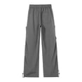 thumbnail image 4 of Men'S Baggy Cargo Pants Waterproof Wide Leg Elastic Waist Parachute Pants With Pockets Loose Streetwear Outdoor Hiking, 4 of 8