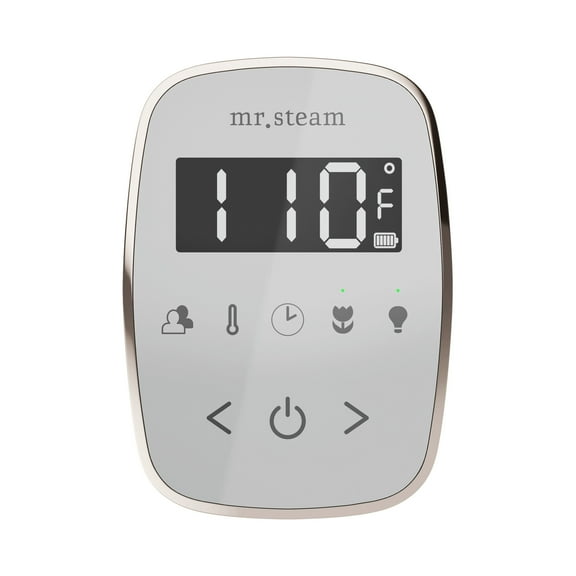 Mr Steam TempoFlex Steam Shower Control and Steamhead in White Polished Gold