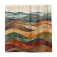 thumbnail image 2 of Yayeee Shower Curtain with Hooks 72"x72" Waterproof Fabric Bathroom Hanging Decor, Abstract Wavy Landscape, 2 of 5