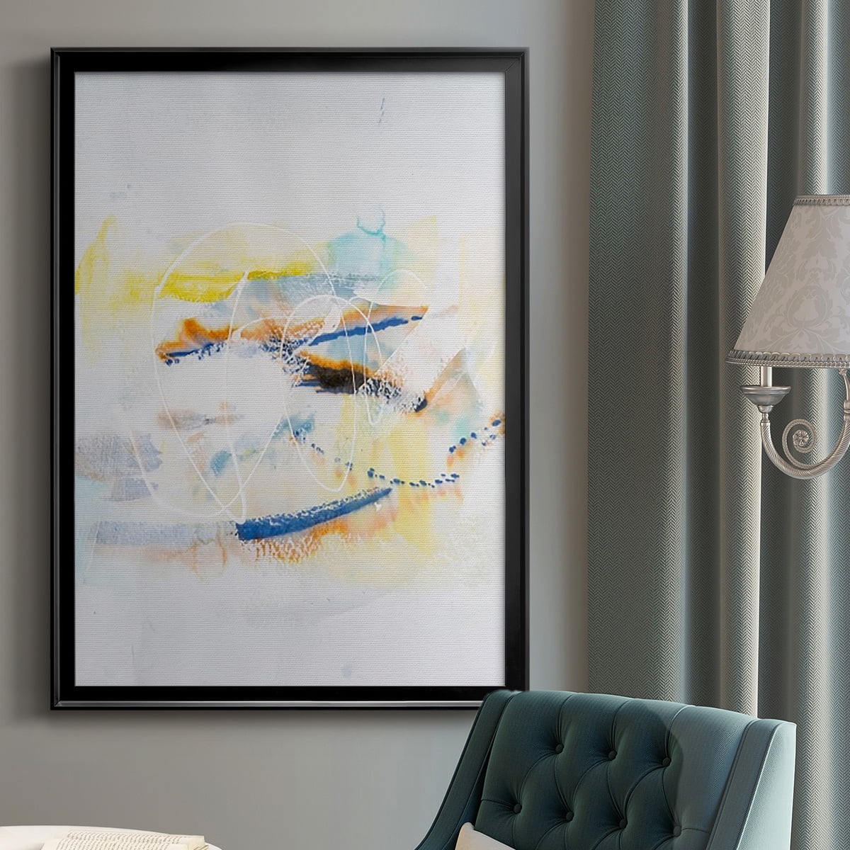Spacial I Premium Framed Print, in Gold, Black, or Silver - Ready to Hang