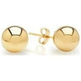 thumbnail image 2 of 14K Gold Plated Ball Stud Earrings, Sterling Silver Ball Earrings stud, 3MM-12MM, 2 of 6